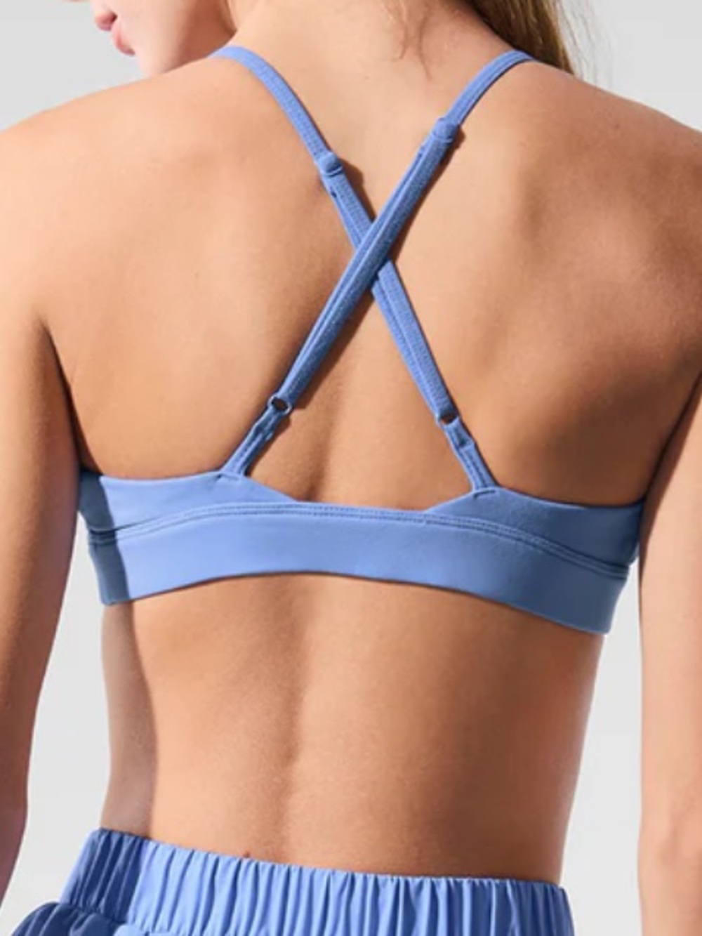 NWT ALO YOGA Crystal Clear Blue Set: Match Point Tennis Skirt and Splendor Bra - Picture 9 of 9